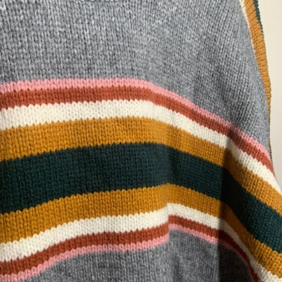 Madewell Alpaca Wool Blend Striped Retro Preppy Crewneck Sweater - Size XL - Picture 2 of 7
